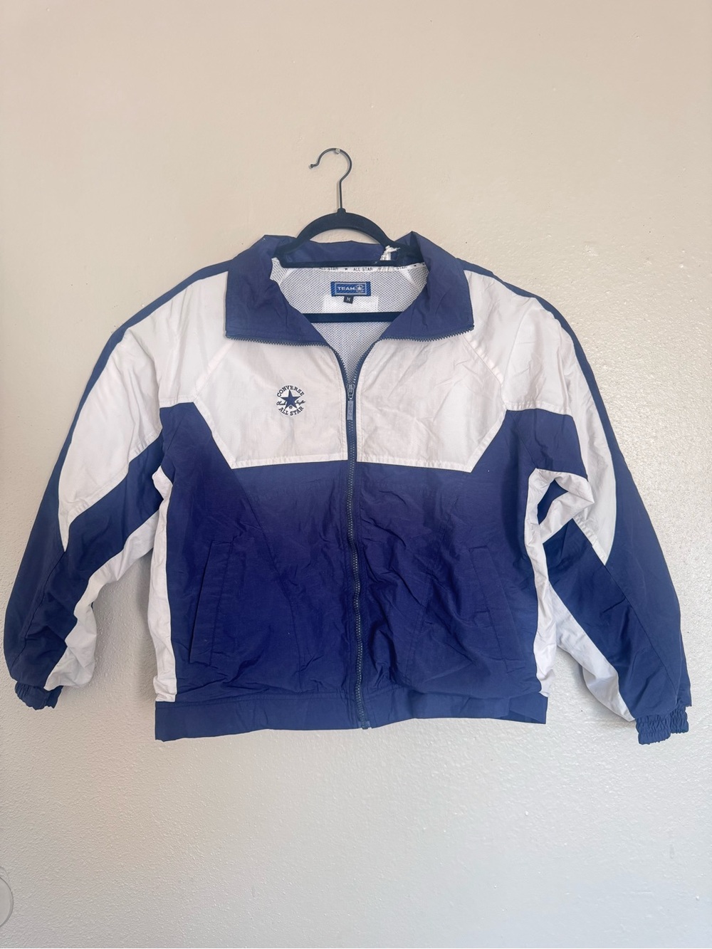 Vintage converse navy and White Windbreaker Jacket